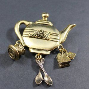 Mother's Day Gift Mom Brooch Teapot Dangle Charms